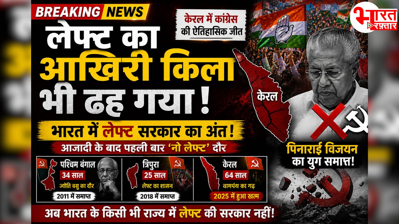 लेफ्ट का सूपड़ा साफ़! अब भारत में किसी भी राज्य में वामपंथी सरकार नहीं बची! आखिरी गढ़ केरल भी गिरा 