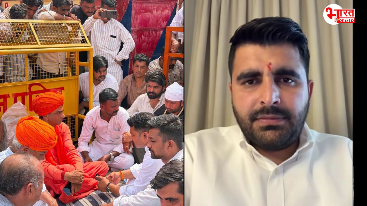 ABVP छात्रों के धरने का रविंद्र सिंह भाटी ने किया समर्थन, विधायक प्रतापपुरी और फूल सिंह भाटी भी धरने पर बैठे  